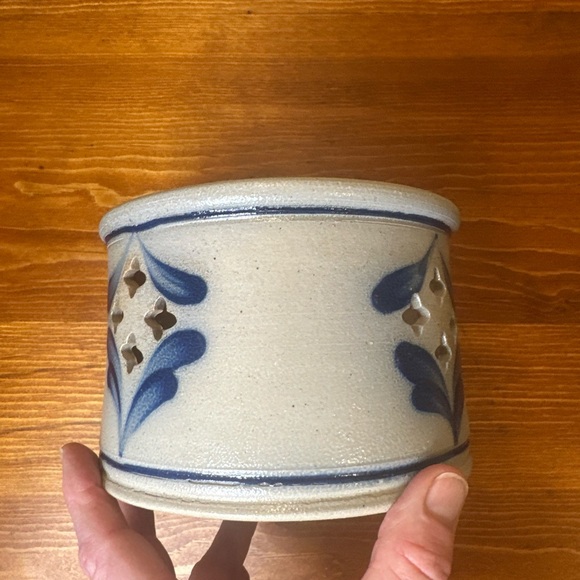 NWOB Wisconsin Pottery 6” Bowl Candleholder Ceramic Quatrefoil Maker’s Mark - Picture 7 of 9